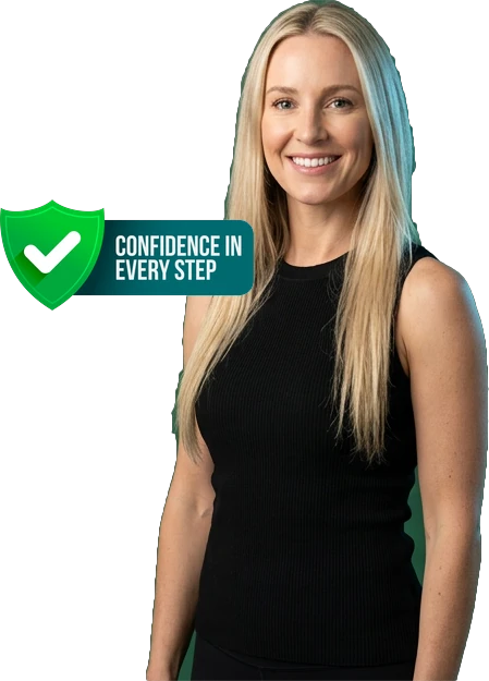 Leaftide support specialist beside the Confidence in every step seal